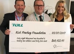 Toll Charity Day Cheque Handover