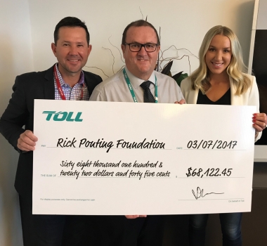 Toll Charity Day Cheque Handover